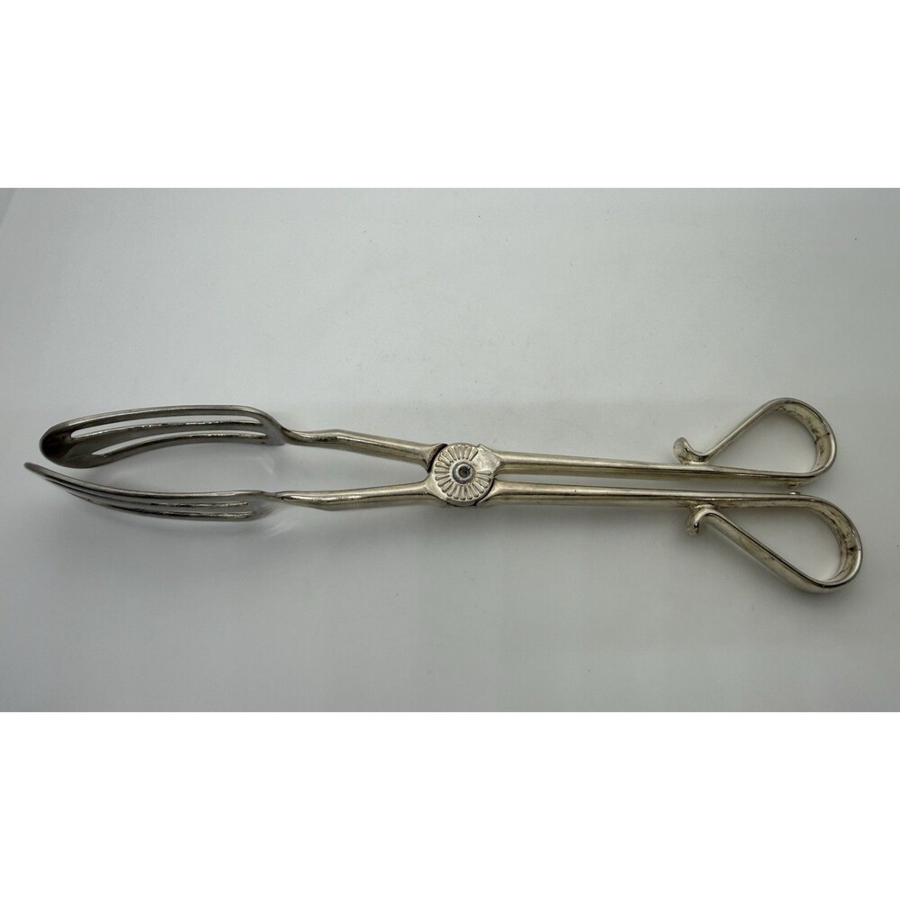 Vintage Silverplate Scissor Serving Tongs Salad Italy Flatware 1pc